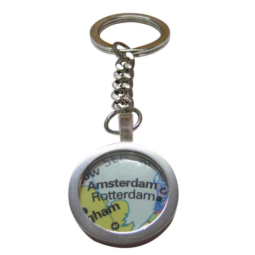Rotterdam Amsterdam Map Pendant Key Chain